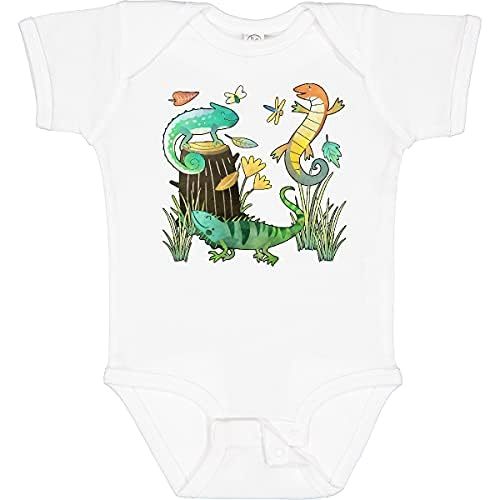 inktastic Cute Lizards Hanging Out Baby Bodysuit