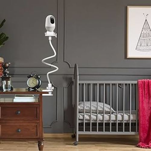 Baby Camera Monitor Mount Flexible Holder Stand Compatible with Momcozy,HelloBaby HB6550/HB65/HB66/HB6560/iFamily,Blemil,GoodBaby,OKAIDI,ANMEATE, Infant Optics Cameras and with 1/4" Baby Cameras Stand