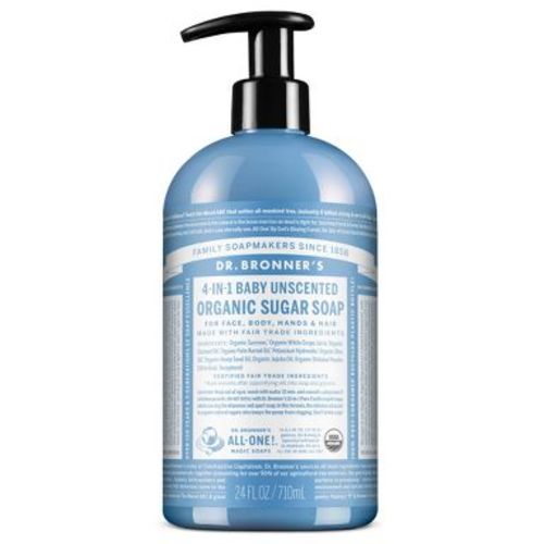 Dr. Bronner's Organic Baby Sugar Soap - Unscented - 24 fl oz
