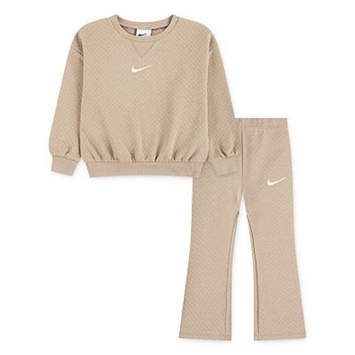 Baby & Toddler Girls Nike Diamond Jacquard Crewneck Sweatshirt & Flared Leggings 2-Piece Set