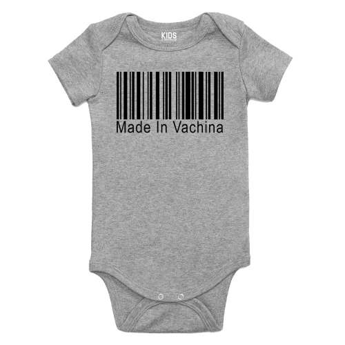Made In Vachina Barcode Baby Bodysuit One Piece by Kids Streetwear