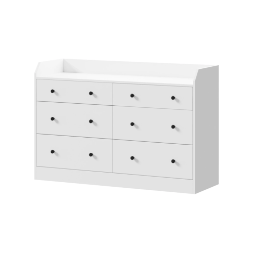 Oikiture Buffet Sideboard 6 Drawers
 - White
