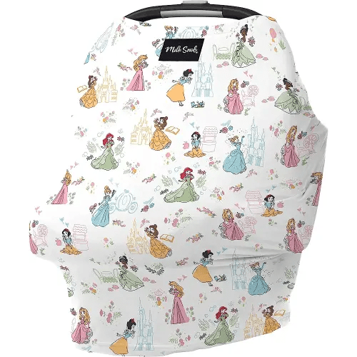 Milk Snob Original Disney Princess 5-in-1 Cover, Added Privacy for Breastfeeding, Baby Car Seat, Carrier, Stroller, High Chair, Shopping Cart, Lounger Canopy - Newborn Essentials, Nursing Top