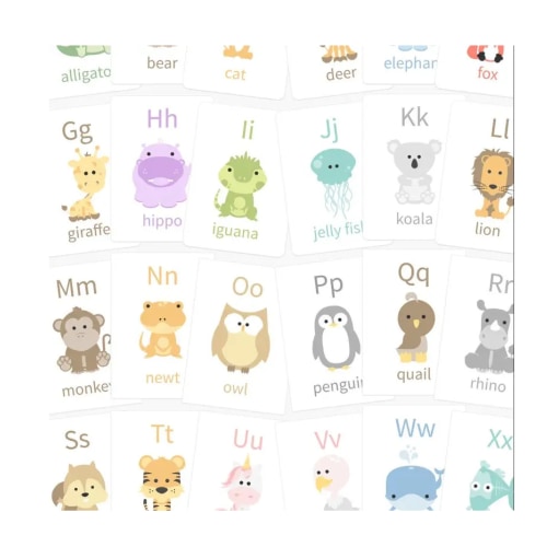 Alphabet Flash Cards - Animals