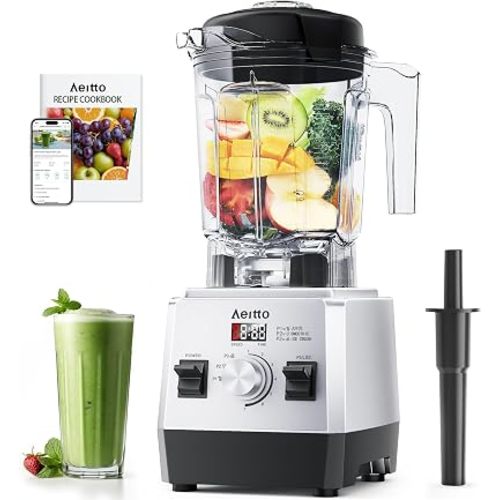 Aeitto Blenders for Kitchen with 68Oz. Large Capacity, 1800W Max Power Smoothie Blender, 3 Preset Programs & 7 Speeds, Professional Countertop Blender for Smoothies, Ice Crush, Generation 2 Silver