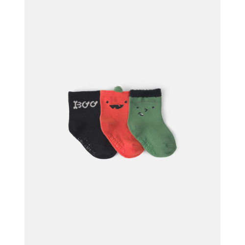 Baby 3-Pack Halloween Booties - Green/Black/Orange | Carter's
