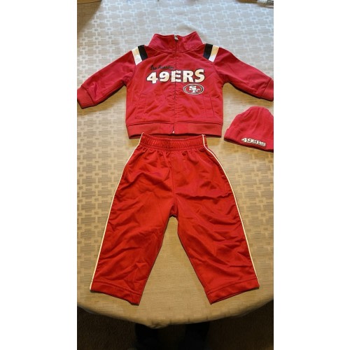 NFL Team Apparel, San Francisco 49ers, Jacket Pants Hat, Infant Toddler 12 month