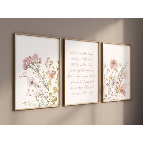 Wildflower print nursery, nursery decor girl wildflower, nursery wall art girl, boho nursery wall art wildflower, flower nursery wall art