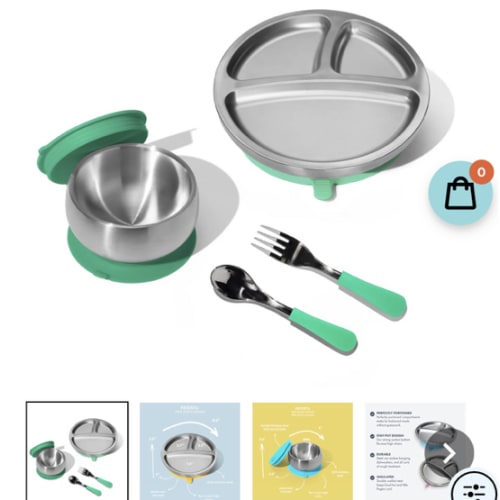 Avanchy Stainless Steel Gift Set: Registry Fave, Bowl, Plate, Spoons