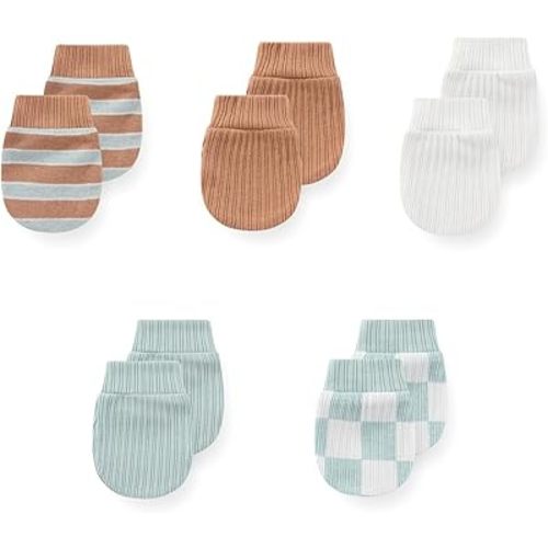 5 Pack Unisex New Born Boy Girls Anti Scratch Mittens Cotton Soft Baby Gloves 0-3 Months Infant Essentials