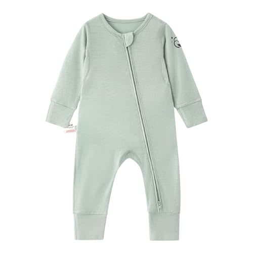 kaiya baby Unisex Zipper Closure Footies, Merino Wool &Rayon Made From Bamboo Bodysuit - Long Sleeve Bodysuit