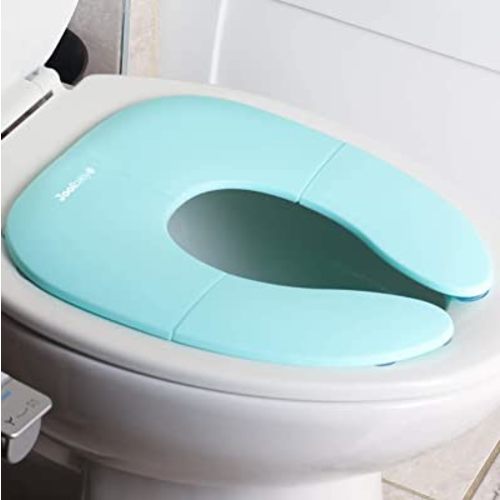 Folding Travel Potty Seat for Boys and Girls, Fits Round & Oval Toilets, Non-Slip Suction Cups, Includes Free Travel Bag - Jool Baby