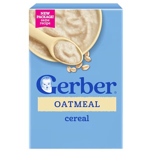 Gerber Stage 1 Oatmeal Cereal, Non-GMO, 16 Oz, 4 Pack | Stage 1 infant cereal; oatmeal; whole grains; non-GMO; 4 x 16 oz