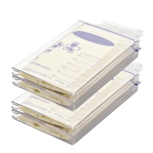 Ugotfeels 4-Pack Freeze Flat Breast Milk Storage Bag |Breastmilk Freezer Flattener Kit Make Mother's Milk Bags Organizer Even to Save Refrigerator Space | Fit 3 4 5 6oz