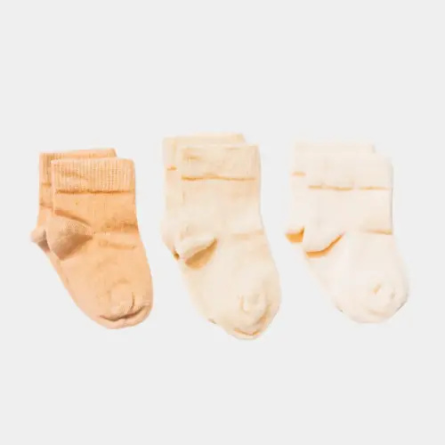 Q for Quinn Natural No-Dye Baby Socks 3-Pack - Size 3-12M