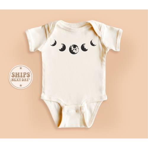 Moon Phase Baby Onesie®, Boho Celestial Bodysuit, Mystical Onesie®, Cute Natural Baby Gift #TLC02080
