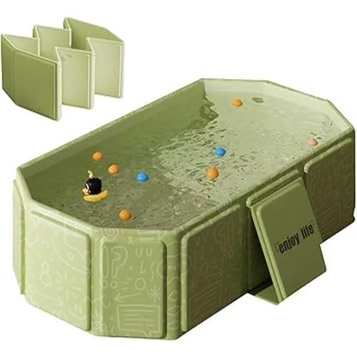 Portable & Foldable Bathtub for Newborns to Toddlers, Baby Bathtub, Easy to Store, Lightweight for Home & Travel, SpaceSaver Collapsible Baby Tubs for Kids, Green