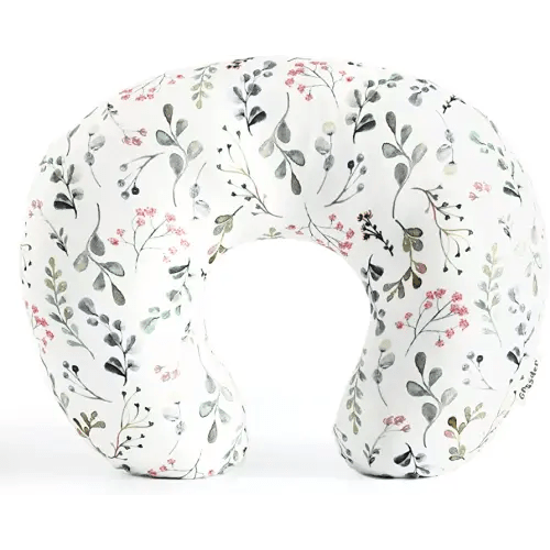 GRSSDER Nursing Pillow Cover Stretchy Minky Removable Nursing Covers for Breastfeeding Pillows, Ultra Soft Comfortable Slipcover for Baby Girls, Stylish Flora Pattern
