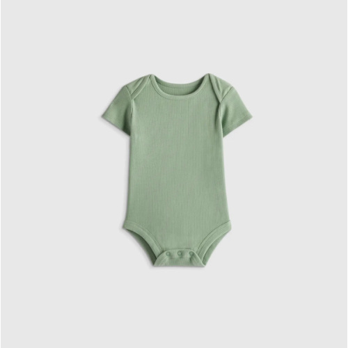 Softest Rib Short Sleeve Bodysuit  in Sage Green