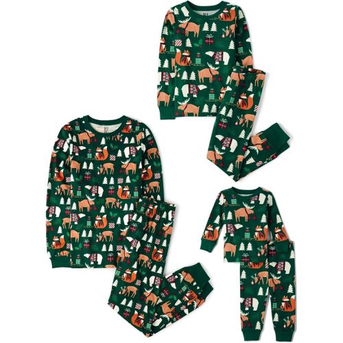 (0-3) The Children's Place Family Matching Christmas Pajama Sets, Cotton