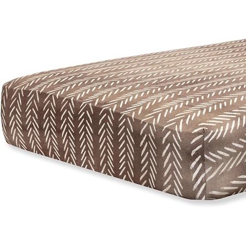 Pobi Baby Crib Sheets for Boys, Soft Cotton Blend, 1-Pack (Wildlife Brown)