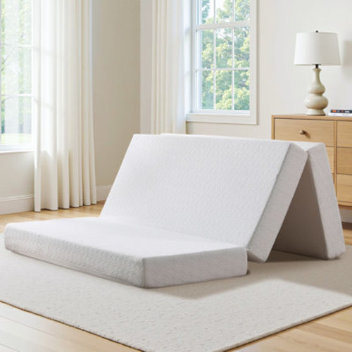 Alwyn Home 6" Tri-foldable Memory Foam Mattress With Non-slip Cover & Reviews | Wayfair