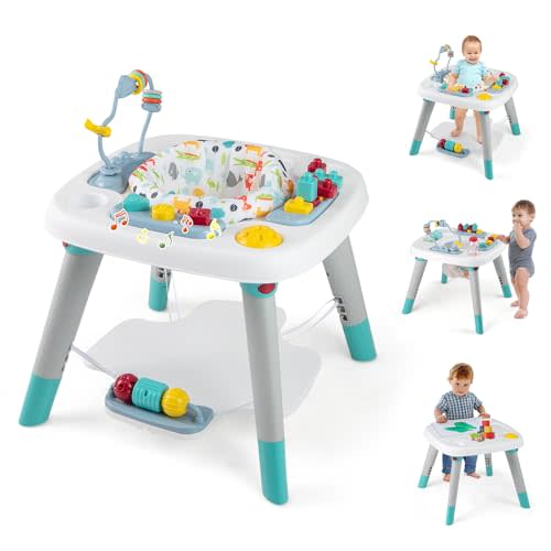 BABY JOY 6-in-1 Baby Activity Center, Baby Jumper & Interactive Play Table with 360° Rotating Seat, Detachable Toys & Music, Montessori-Inspired Design, Activity Center for Infant Toddlers 6-36 Months