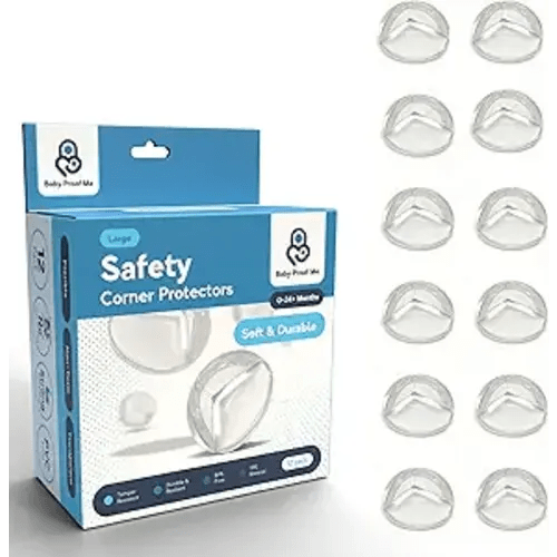 Baby Proof Me 12 Pack Large Table Corner Protector for Baby & Toddlers, Clear Corner Guards & Edge Protectors, Furniture Corner & Edge Safety Bumpers, Baby Proofing for Sharp Edges, Strong Adhesive