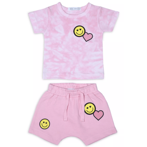 Girls' Smile Tee & French Terry Shorts Set - 3M