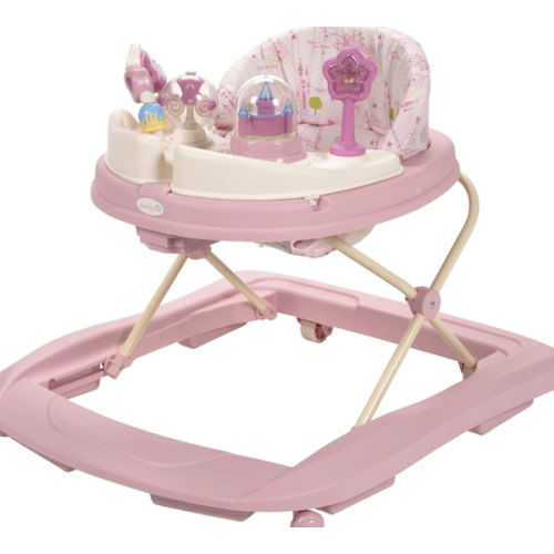 Disney Baby Walker with Wheels, Pink Baby Walkers and Activity Center for Infants