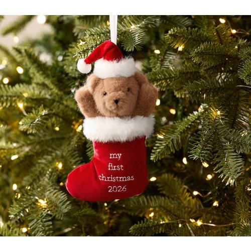Baby's First Christmas Bear in Stocking Ornament