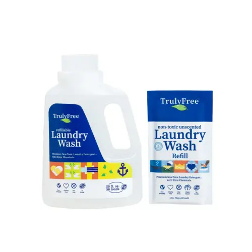Truly Free Home's Laundry Wash - Unscented - Refillable Jug + 1 Refill