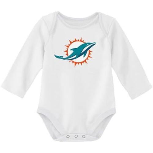 Outerstuff NFL Newborn & Infants 0-24 Months Official Primary Logo Long Sleeve Creeper Bodysuit Romper