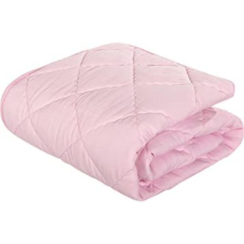 NTBAY Down Alternative Oversized Toddler Comforter, Super Soft and Warm Solid Color Baby Crib Quilted Blanket, 43x60 inches, Pink