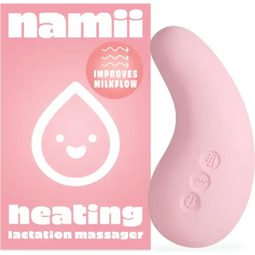 Warming Lactation Breastfeeding Massager | Long Battery Life & 5 Settings | Nursing, Pumping, Better Milk Flow Supply, Reduced Discomfort Relief, Essential Pump | Light Pink