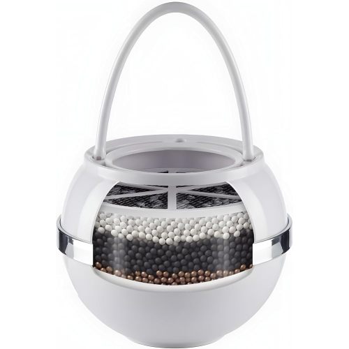 Crystal Quest Premium Bath Ball Water Filter for Bathtub - 3-Stage Filtration, Removes Chlorine, Chloramine & Byproducts, 2,500 Gallons, BPA Free, pH Balanced Water, Fits Most Tubs, White