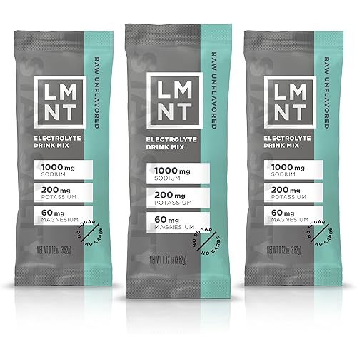 LMNT Zero Sugar Electrolytes - Raw Unflavored Salt | Drink Mix | 30-Count