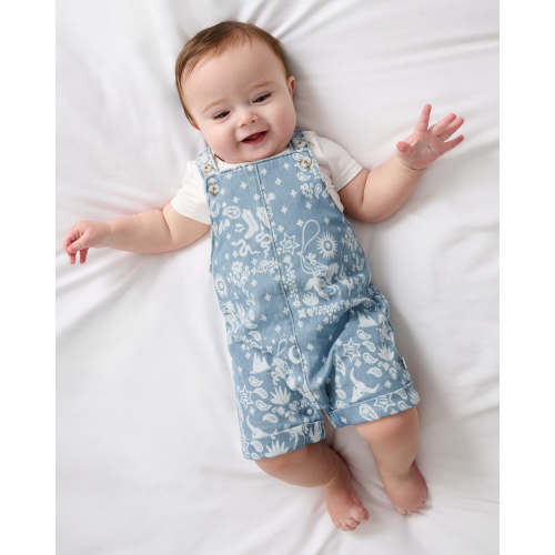 Bandana Blues Denim Shorty Overall | Little Sleepies
