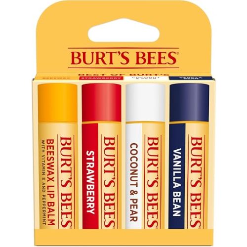 Burt's Bees Lip Balm, Classic Flavor Pack, 0.15 oz., 4 Tubes