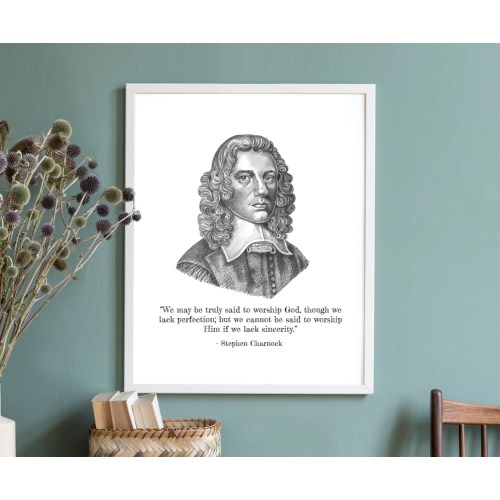 Stephen Charnock & Quote, Portrait Sketch, Art, Reformed Theology.