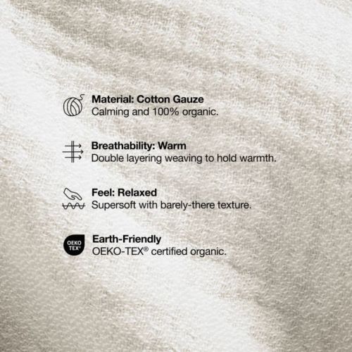 Supersoft Organic Cotton Gauze Stone Tan Baby Stroller Blanket