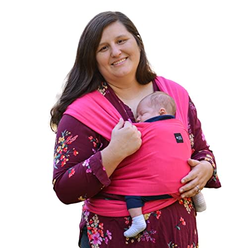 Baby Wrap Carrier Soft, Stretchy, Cotton Baby Wrap, Baby Sling, Nursing Cover Up for use with Newborn-Toddler: Evenly distributes Weight for More Comfortable Carrying (Hot Pink)