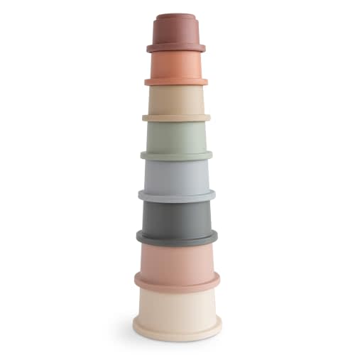 mushie Stacking Cups Toy | Made in Denmark | Ages 10+ Months, Made in Denmark, BPA-Free, Polypropylene Plastic