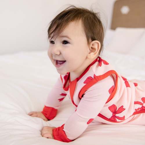 Larkspur Baby | Bamboo Wearable Blanket | Sleep Sack in Holiday Bows