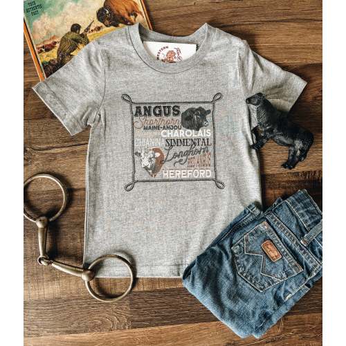 Cattle Breeds (Baby, Toddler, & Youth) - Heather Grey