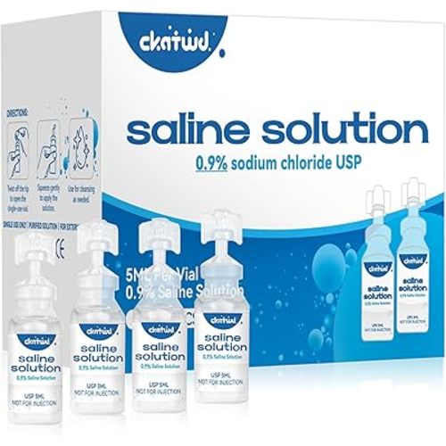 0.9% Saline Solution, Sodium Chloride 0.9%, 40 Vials 5ml