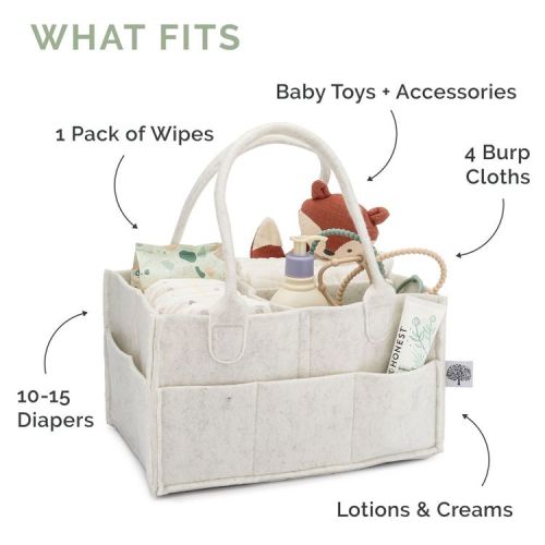 Parker Baby Co. Felt Diaper Caddy Regular - White