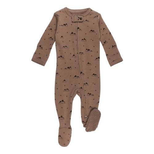 3-6M: Print Fitted One-Piece Organic Cotton Footie Pajamas