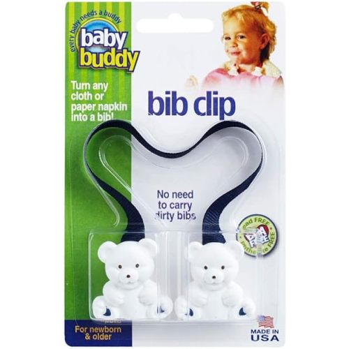 Baby Buddy Baby Bib Clip Turns Any Cloth, Towel, or Paper Napkin Into Instant Disposable Bibs, Travel Accessories, Essential Item for Baby Gifts, Feeding Supplies for Baby, Newborn and Up, 1pk, Navy