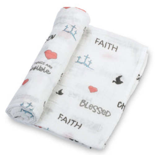 Matthew 19:26 Christian Baby Swaddle Blanket | littlelightcollective